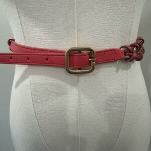 💗 Vintage Martina Mori Italian Leather Braided Chain Belt / Made in Italy